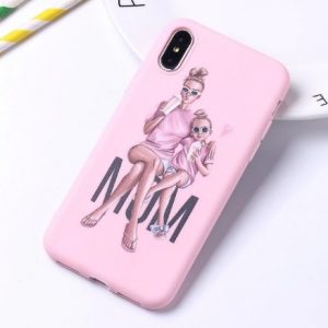 Fashion puzdro Candy „Mom“ iPhone X/XS ružové