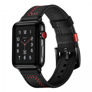 Kožený remienok Tactical 070 Color Line Apple Watch 45/44/42mm čierny #00002472