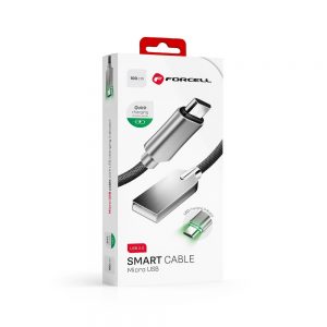Dátový kábel FORCELL SMART C806 USB – micro USB 2,4A 1m sivý
