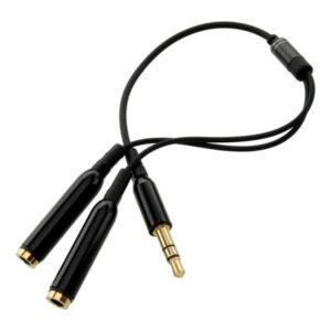 Rozbočovač MobilNET 3,5mm Jack - 2x 3,5mm Jack čierny
