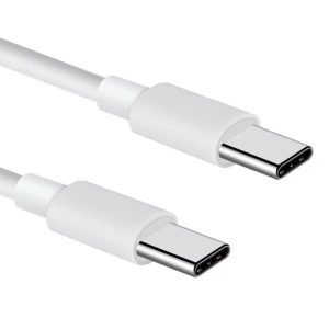 Dátový kábel KINGMAS 2x Type C s podporou Fast Charge 30W dlhá koncovka (10mm) 1m biely