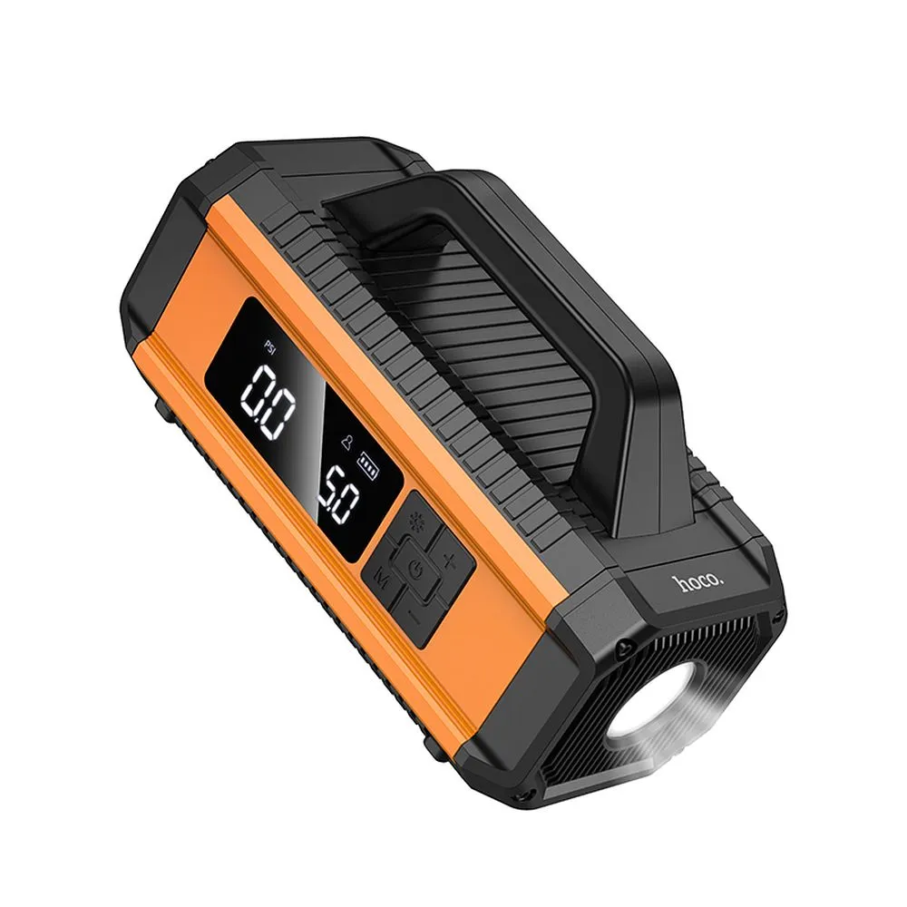 HOCO QS4 Car Tool Power Starter 10 000 mAh štartér s kompresorom do auta oranžovo-čierny
