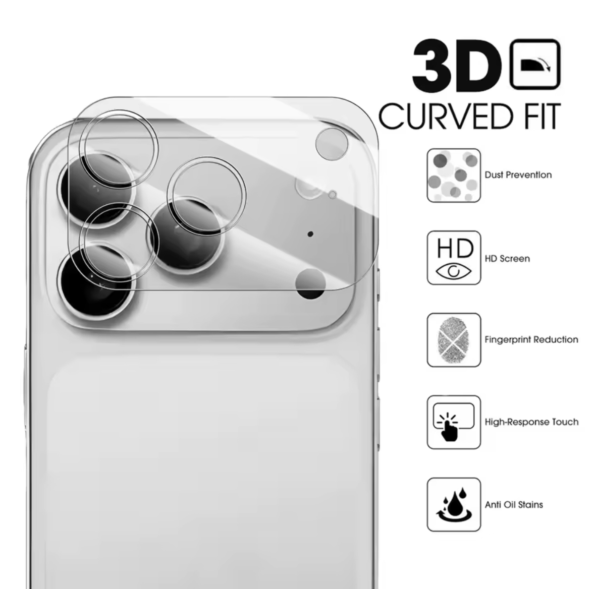 KINGMAS Flexible Nano Glass keramické ochranné tvrdené sklo fotoaparátu iPhone 17 Pro GA00170E – Obrázok 2